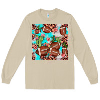 Mushroom football leopard cactus seamless pattern Long Sleeve Tee - JahusDesignShop