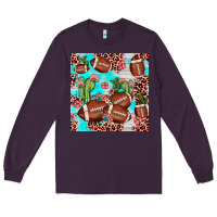 Plum football leopard cactus seamless pattern Long Sleeve Tee - JahusDesignShop