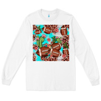 White football leopard cactus seamless pattern Long Sleeve Tee - JahusDesignShop