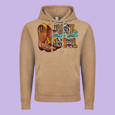Just A Small Town Girl Vintage Hoodie Designed By Zillion Design Studio