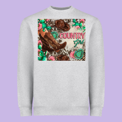 Country Girl Heavyweight Sweatshirt Designed By Zillion Design Studio