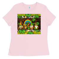Bubblegum Pink western st patricks gnomes Ladies Tee - AdoDesignShop