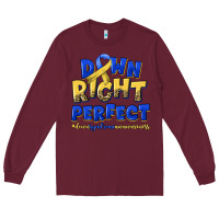 Burgundy down right perfect down syndrome Long Sleeve Tee - Artiststas