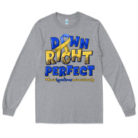 Heather Grey down right perfect down syndrome Long Sleeve Tee - Artiststas