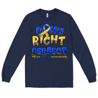 Navy down right perfect down syndrome Long Sleeve Tee - Artiststas