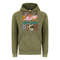 Vintage Olive just a girl who loves pigs Vintage Hoodie - Zillion Design Studio