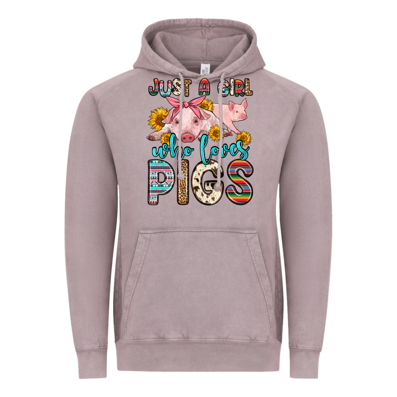 Just A Girl Who Loves Pigs Vintage Hoodie by Zillion Design Studio | Teevron