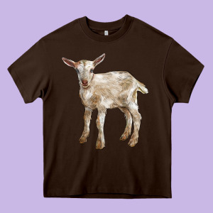 Baby Saanen Goat Heavy Core Tee Designed By Lillyallendesigns