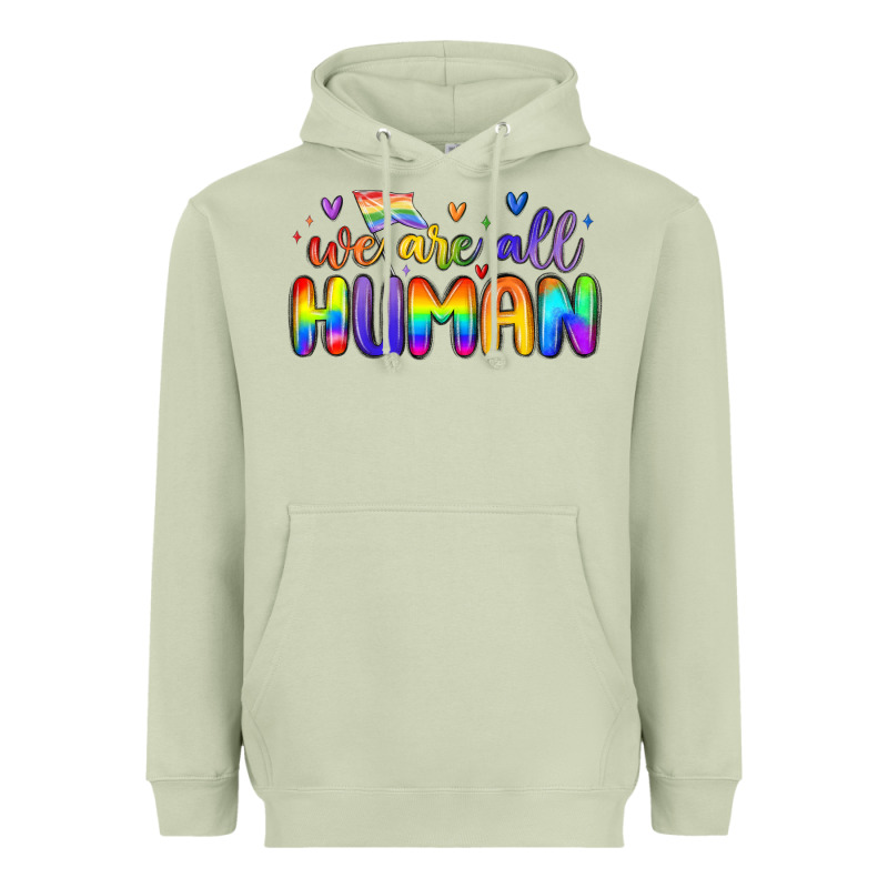We Are All Human Heavyweight Hoodie by MaliasSmallBusiness | Teevron