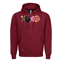 Burgundy xoxo belted galloway Zipper Hoodie - AdoDesignShop