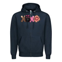 Navy xoxo belted galloway Zipper Hoodie - AdoDesignShop