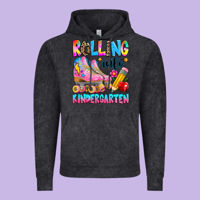 Rolling Into Kindergarten Grade Vintage Hoodie Designed By Texasbilliewilder