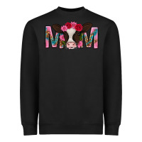 Black mom with cow mothers day Heavyweight Sweatshirt - texasbilliewilder