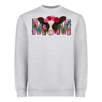 Heather Grey mom with cow mothers day Heavyweight Sweatshirt - texasbilliewilder