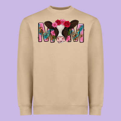Mom With Cow Mothers Day Heavyweight Sweatshirt Designed By Texasbilliewilder