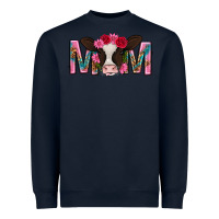 Navy mom with cow mothers day Heavyweight Sweatshirt - texasbilliewilder