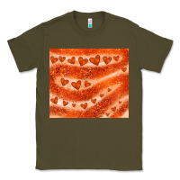 Army Green orange glitter heart Classic Tee - JahusDesignShop