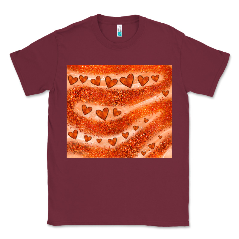 Orange Glitter Heart Classic Tee by JahusDesignShop | Teevron