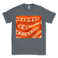 Charcoal Heather orange glitter heart Classic Tee - JahusDesignShop
