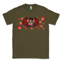Army Green sugar skull rose libbey glass Classic Tee - BundleAndBundleShop