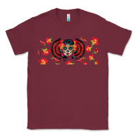 Burgundy sugar skull rose libbey glass Classic Tee - BundleAndBundleShop
