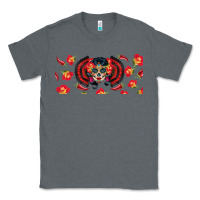 Charcoal Heather sugar skull rose libbey glass Classic Tee - BundleAndBundleShop