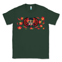 Sports Green sugar skull rose libbey glass Classic Tee - BundleAndBundleShop