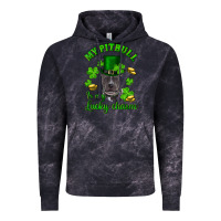 Cloud Black st patricks day my pitbuli my lucky charm with hat Vintage Hoodie - RanaPortraitStore