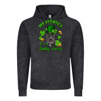 Vintage Black st patricks day my pitbuli my lucky charm with hat Vintage Hoodie - RanaPortraitStore