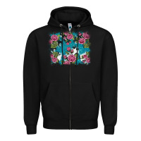 Black v.drose glitter cowhide Zipper Hoodie - AdoDesignShop