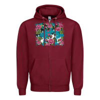 Burgundy v.drose glitter cowhide Zipper Hoodie - AdoDesignShop