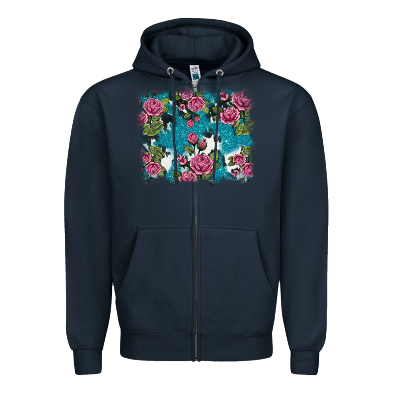 V.drose Glitter Cowhide Zipper Hoodie by AdoDesignShop | Teevron