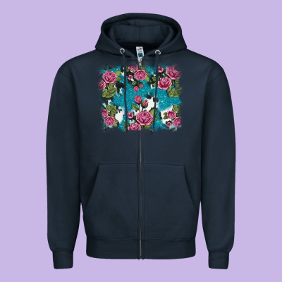 V.drose Glitter Cowhide Zipper Hoodie Designed By Adodesignshop