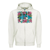 Oatmeal Heather v.drose glitter cowhide Zipper Hoodie - AdoDesignShop