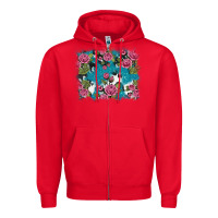 Red v.drose glitter cowhide Zipper Hoodie - AdoDesignShop