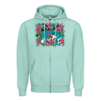Seafoam v.drose glitter cowhide Zipper Hoodie - AdoDesignShop