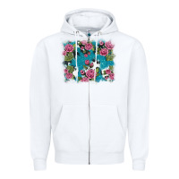 White v.drose glitter cowhide Zipper Hoodie - AdoDesignShop