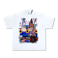 White 4th of July gnomes truck Urban Heavy Tee - CowGirlArtShop