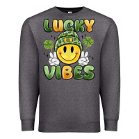 Charcoal Heather lucky vibes Premium Sweatshirt - MaliasSmallBusiness