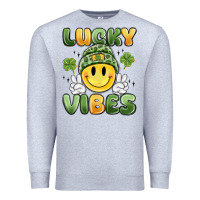 Heather Grey lucky vibes Premium Sweatshirt - MaliasSmallBusiness