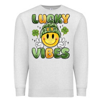 Oatmeal Heather lucky vibes Premium Sweatshirt - MaliasSmallBusiness