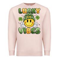 Pale Pink lucky vibes Premium Sweatshirt - MaliasSmallBusiness