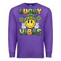 Purple lucky vibes Premium Sweatshirt - MaliasSmallBusiness