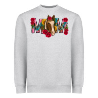 Heather Grey mom with horse mothers day Heavyweight Sweatshirt - texasbilliewilder