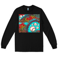 Black baseball leopard turquoise sunflower Long Sleeve Tee - JahusDesignShop