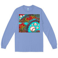 Colony Blue baseball leopard turquoise sunflower Long Sleeve Tee - JahusDesignShop
