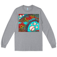 Heather Grey baseball leopard turquoise sunflower Long Sleeve Tee - JahusDesignShop