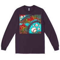 Plum baseball leopard turquoise sunflower Long Sleeve Tee - JahusDesignShop