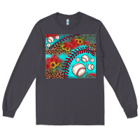 Smoke baseball leopard turquoise sunflower Long Sleeve Tee - JahusDesignShop