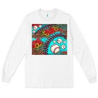 White baseball leopard turquoise sunflower Long Sleeve Tee - JahusDesignShop